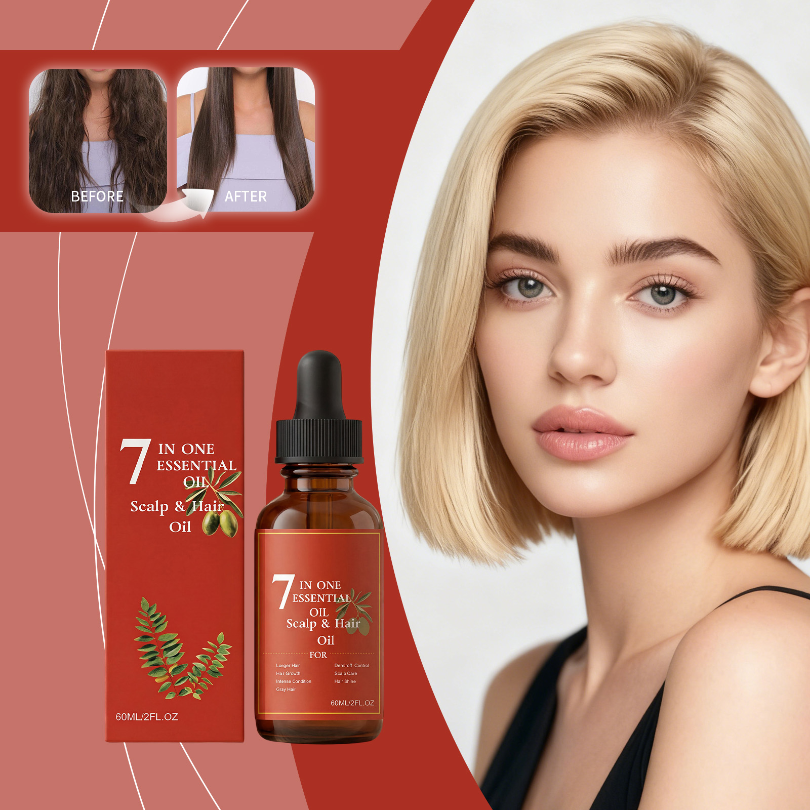 Hair Care Olive Oil - Многофункциональное масло для волос 7-в-1, 60