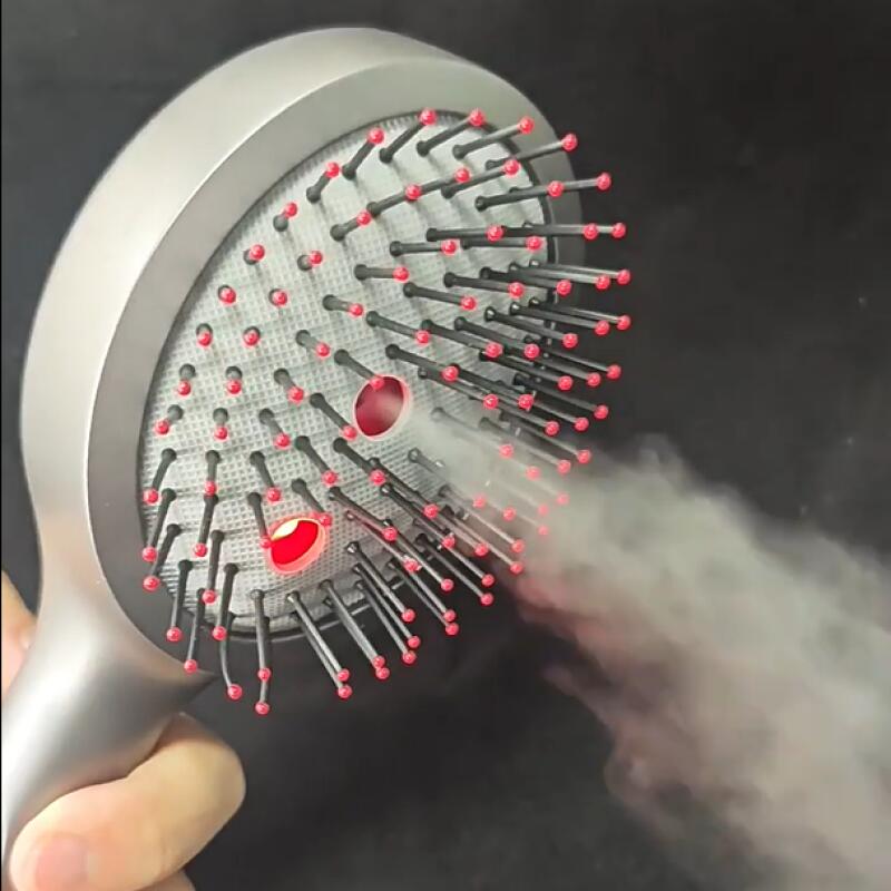 Hair Care Essential Oil - Цифровая электрическая вибрационная расческа-массажер с красным